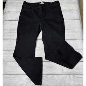 Madewell Mid Rise Kick Out Jeans Black Denim Size 14W‎